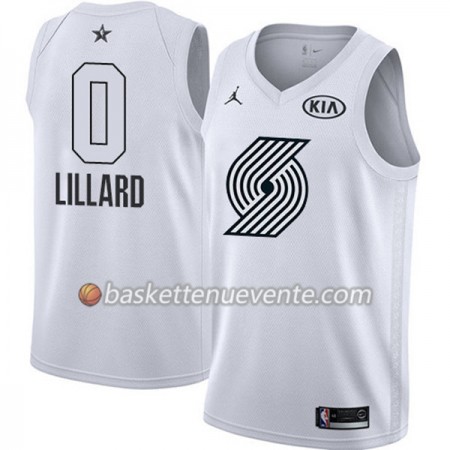 Maillot Basket Portland Trail Blazers Damian Lillard 0 2018 All-Star Jordan Brand Blanc Swingman - Homme